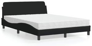 Krevet s madracem Dover crni 140x200 cm od tkanine - Crna / 140 x 200 cm
