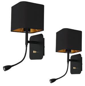 NAPOLI BLACK/GOLD zidna svjetiljka 1xE27 + 1W LED