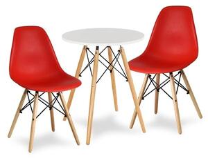 Set 2 stolice + stol - Oslo red