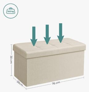 Tabure s prostorom za pohranu OTTOMAN 76x38 cm, krem boje