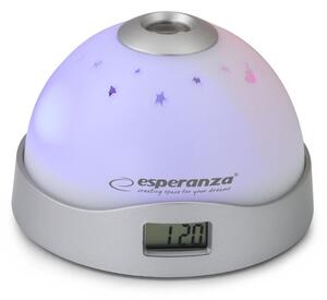 Projektorska rgb led zvezdna budilka s lasersko projekcijo časa - esperanza