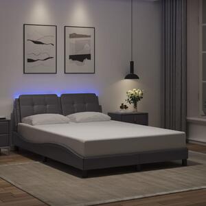 Okvir kreveta s LED-om bez madraca Zadar sivi 140 x 190 cm - Siva / 140 x 190 cm