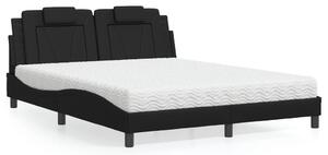 Krevet Viana s madracem crni 160 x 200 cm od umjetne kože - Crna / 160 x 200 cm