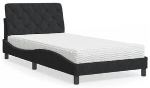 Krevet s madracem crni 100x200 cm baršunasti - Crna / 100 x 200 cm