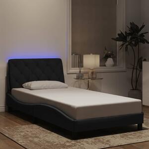 Okvir kreveta s LED-om bez madraca crni 100 x 200 cm baršunasti - Crna / 100 x 200 cm