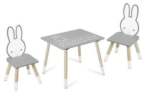 Dječji set stol i stolica - Miffy Grey