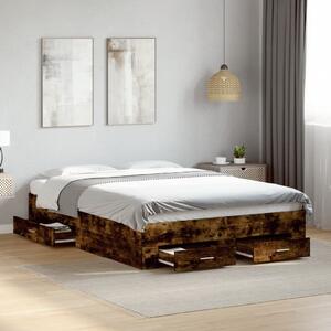 Okvir kreveta s ladicama boja hrasta 140x190 cm - Smeđa / 140 x 190 cm