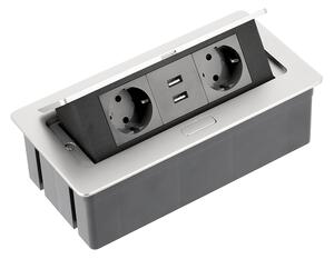 UGRADNA UTIČNICA 2xšuko 2xUSB s 1,5m KABELA SIVA SOFT