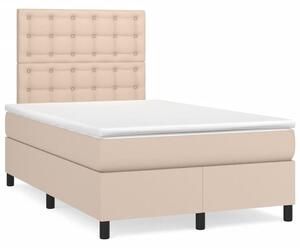 Krevet s oprugama i madracem LED 120x190 cm umjetna koža - Boja cappuccina / 120 x 190 cm