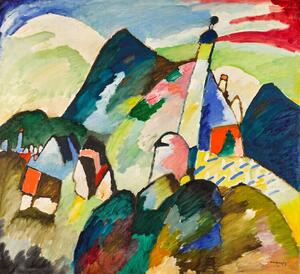 Reprodukcija Murnau with Church II (1910), Wassily Kandinsky