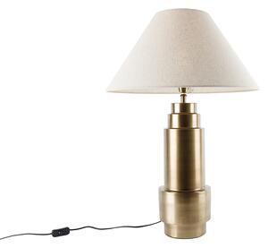 Stolna lampa brončana sjenilo od tkanine bež 55 cm - Bruut