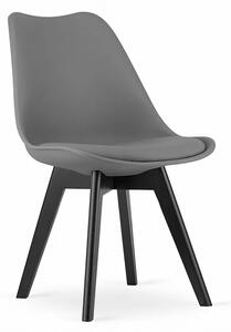 Stolica Mark - grey on black - set od 6x