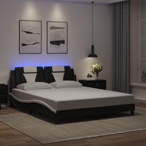Okvir kreveta Viana s LED-om bez madracacrno-bijeli 160 x 200 cm - Crna / 160 x 200 cm