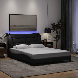 Okvir kreveta s LED-om bez madraca Hvar crni 120 x 200 cm od tkanine - Crna / 120 x 200 cm