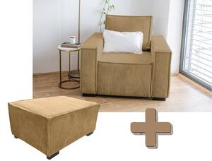 Fotelja s taburetom SMART SET, senf