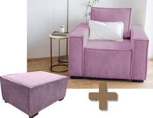 Fotelja s tabureom SMART SET, lila