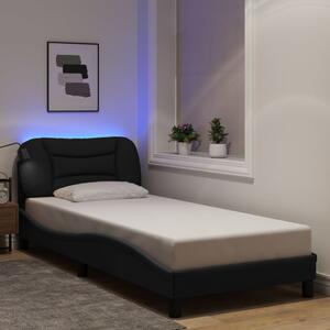 Okvir kreveta s LED-om bez madraca Hvar crni 90x200cm od tkanine - Crna / 90 x 200 cm