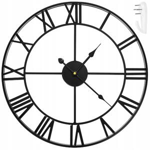 Metalni retro zidni sat - crni 47 cm
