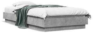 Okvir kreveta s LED svjetlima siva boja betona 75 x 190 cm - Siva / 75 x 190 cm