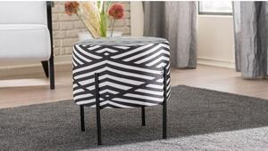 Atelier Del Sofa Tabure, Crno Bijela, Flow - Black, White