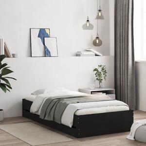 Okvir kreveta s ladicama crni 90 x 200 cm konstruirano drvo - Crna / 90 x 200 cm