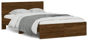 Okvir kreveta s uzglavljem LED smeđa boja hrasta 140x190 cm - Smeđa / 140 x 190 cm