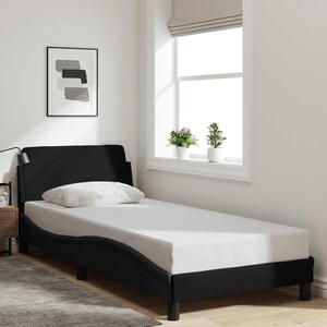 Okvir kreveta s uzglavljem Dover crni 90x200cm od tkanine - Crna / 90 x 200 cm