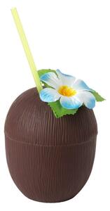 Plastična čaša za piće u obliku kokosa sa slamkom
