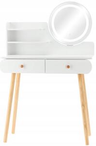 Bijeli toaletni stolić s LED ogledalom