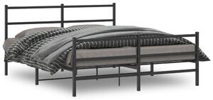 Metalni okvir kreveta s uzglavljem i podnožjem crni 160x200 cm - Crna / 160 x 200 cm