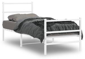 Metalni okvir kreveta s uzglavljem i podnožjem bijeli 80x200 cm - Bijela / 80 x 200 cm