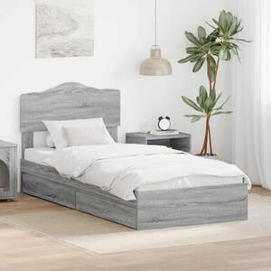Krevet s od storage Siva Sonoma 70 x 190 cm Konstruirano drvo - Siva / 70 x 190 cm