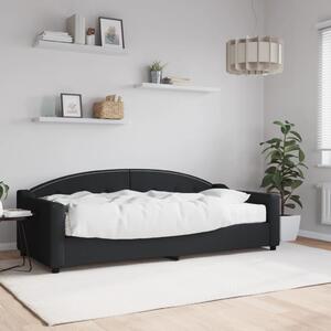 Dnevni krevet s madracem crni 90 x 200 cm od tkanine - Crna / 90 x 200 cm