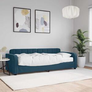 Dnevni krevet s madracem plavi 80 x 200 cm baršunasti - Plava / 80 x 200 cm