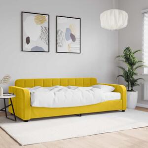 Dnevni krevet s madracem žuti 90 x 200 cm baršunasti - Žuta / 90 x 200 cm