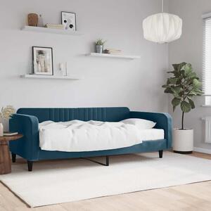 Dnevni krevet s madracem plavi 100 x 200 cm baršunasti - Plava / 100 x 200 cm