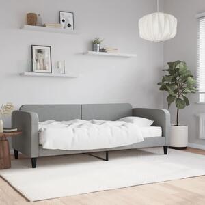Dnevni krevet s madracem svjetlosivi 80 x 200 cm od tkanine - Siva / 80 x 200 cm