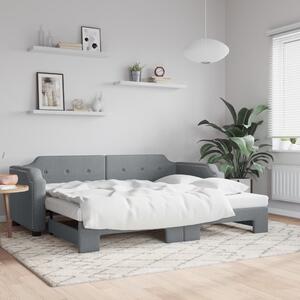 Dnevni krevet na razvlačenje svjetlosivi 90 x 190 cm od tkanine - Siva / 90 x 190 cm