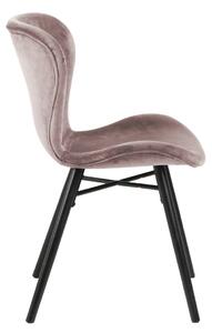 Stolica BALTEA velur zagasito ružičast/ noge crne- suvremene za dnevni boravak / blagovaonicu