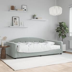 Dnevni krevet s madracem svjetlosivi 100 x 200 cm baršunasti - Siva / 100 x 200 cm
