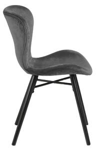 Stolica BALTEA velur tamno siv / noge crne - suvremene za dnevni boravak / blagovaonicu/ kuhinju / ured
