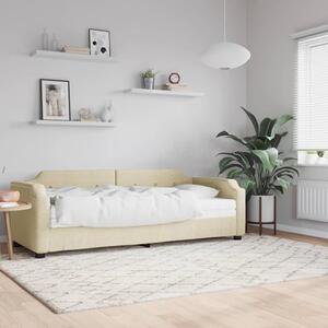 Dnevni krevet s madracem krem 100 x 200 cm od tkanine - Krema / 100 x 200 cm