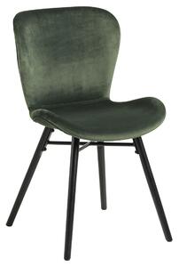 Stolica BATILDA A1 velur šumsko zelena boja/ noge crne- suvremene za dnevni boravak / blagovaonicu