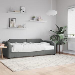 Dnevni krevet s madracem tamnosivi 80 x 200 cm od tkanine - Siva / 80 x 200 cm