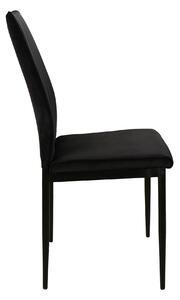 Stolica ATENA crne boje (tkanina Bluvel 19) - moderna, tapecirana, baršunasta, za dnevni boravak, blagovaonicu, ured, kuhinju