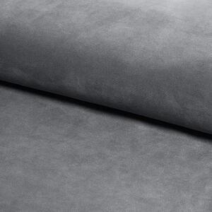 Stolica POSH sive boje (tkanina Bluvel 14) - moderna, tapecirana, baršunasta, za dnevni boravak, blagovaonicu