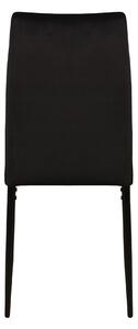Stolica ATENA crne boje (tkanina Bluvel 19) - moderna, tapecirana, baršunasta, za dnevni boravak, blagovaonicu, ured, kuhinju