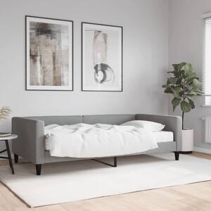 Dnevni krevet s madracem svjetlosivi 100 x 200 cm od tkanine - Siva / 100 x 200 cm