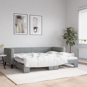 Dnevni krevet na razvlačenje svjetlosivi 80 x 200 cm od tkanine - Siva / 80 x 200 cm