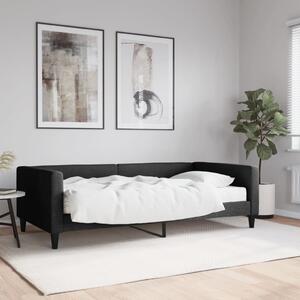 Dnevni krevet s madracem crni 100 x 200 cm od tkanine - Crna / 100 x 200 cm